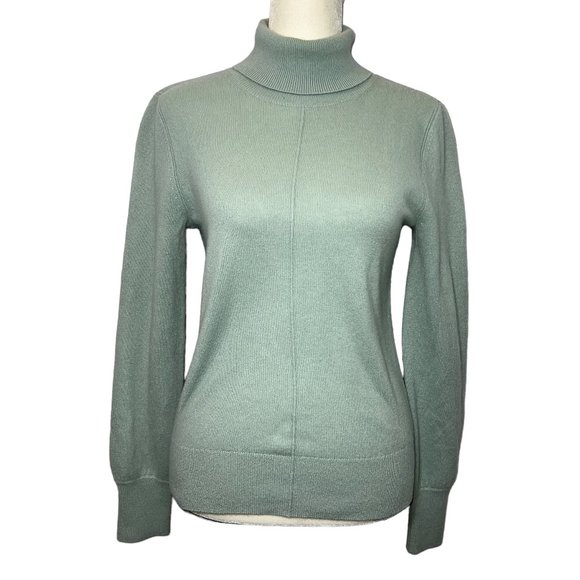 NWT Club Monaco Cashmere Keyhole Turtleneck Sweater in Jade Green Size XS - Picture 4 of 16